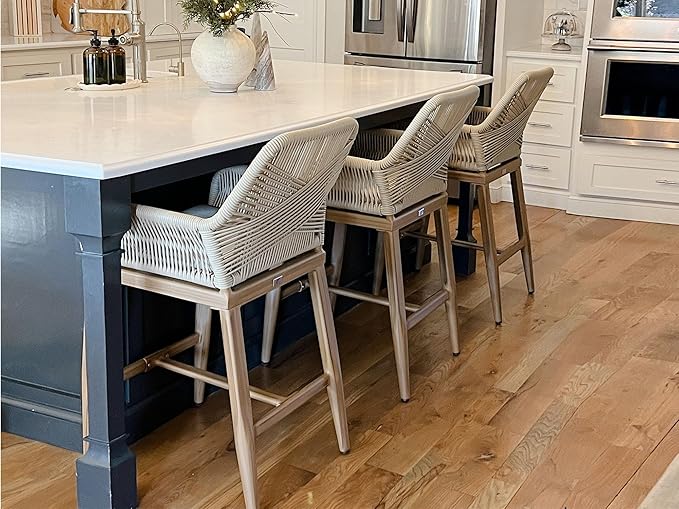 PURPLE LEAF Outdoor 24" Counter Height Bar Stools Chair Set of 2, All We...