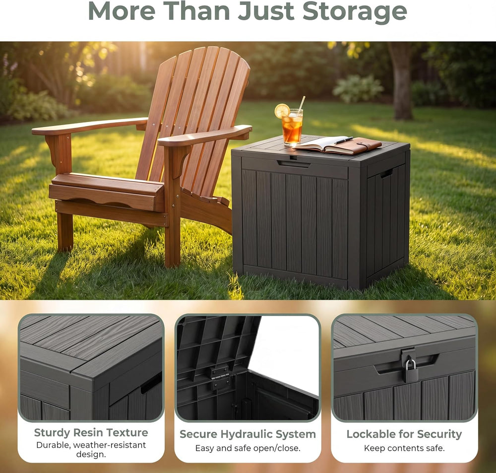 NicBex 30 Gallon Deck Box, Waterproof Resin Outdoor Storage Box Lockable for ...