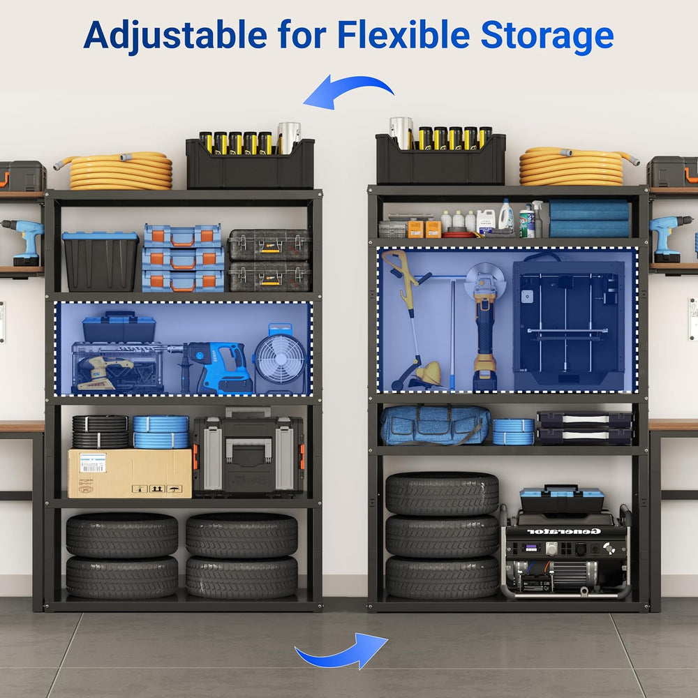 FLEXIMOUNTS 117" Garage Storage System with Workbench & Pegboard, Black