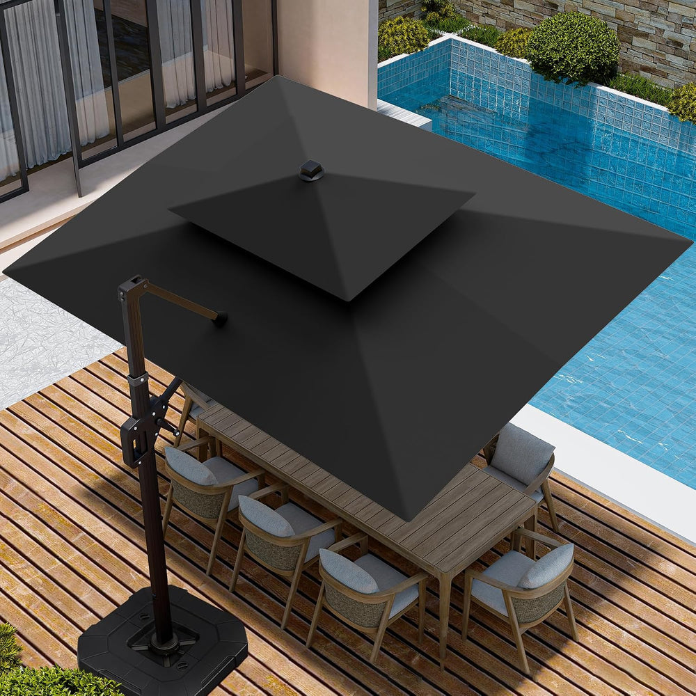 9' X 12' Cantilever Patio Outdoor Umbrella with Base Included