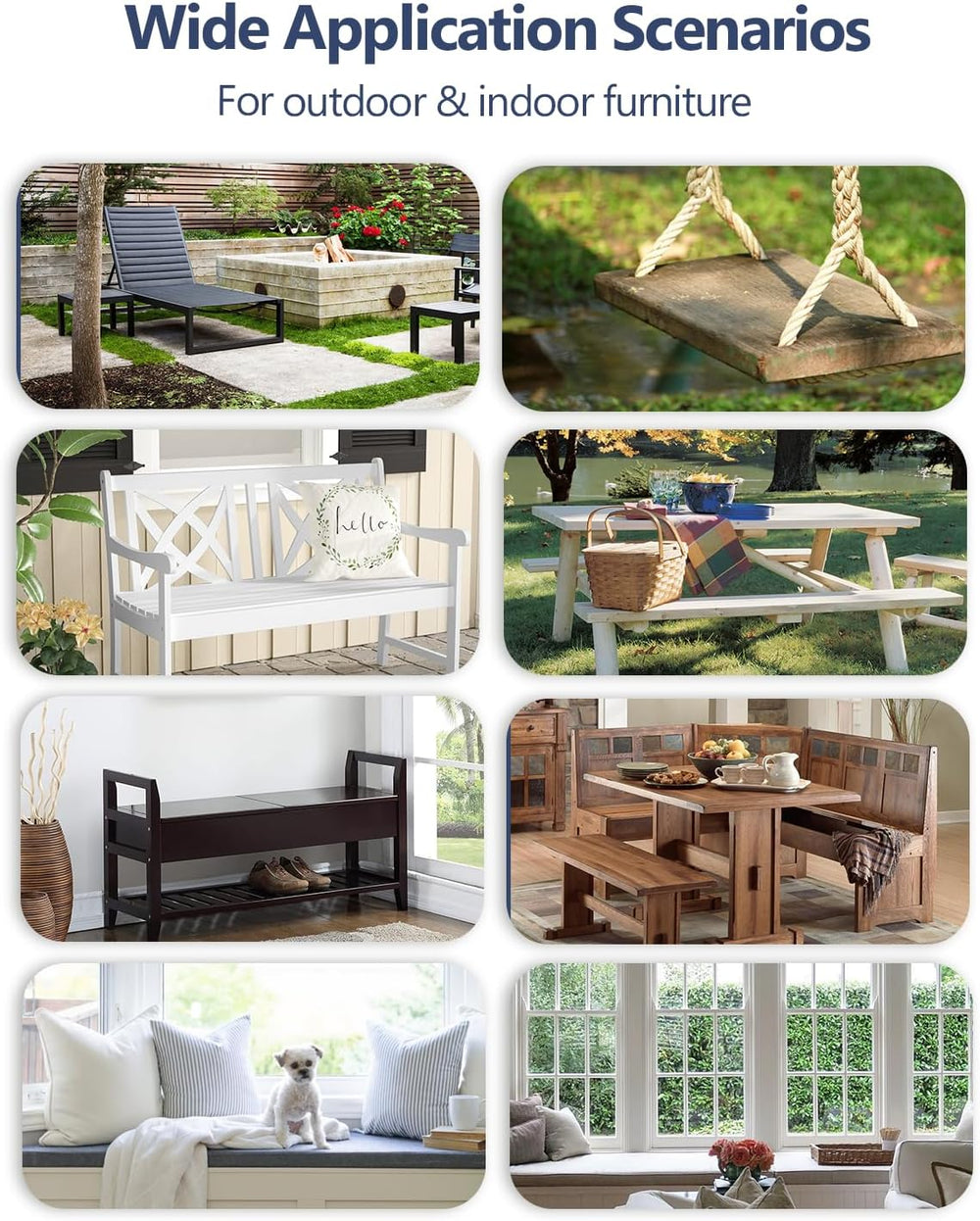32x16x2 Outdoor Bench Cushion, Strengthen Waterproof Seat Cushions, High-Dens...