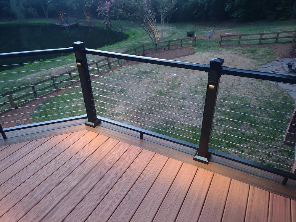 GKOLED 6-Pack Slim Square Low Voltage Deck Post Lights, Outdoor Step Light