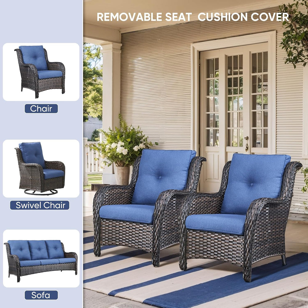 Outdoor Wicker Chair Cushions 2 Packs - Outside High Back Thick Water-Resista...