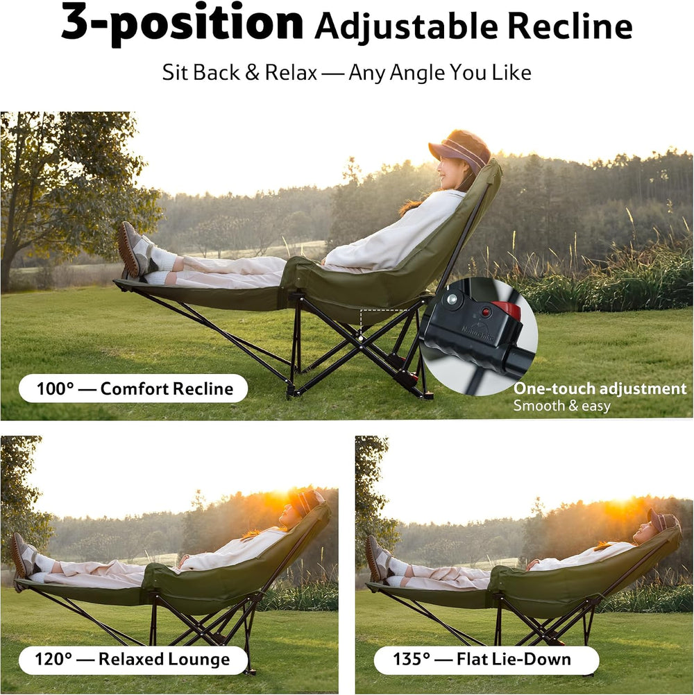 Naturehike Seastar Reclining Camping Chair, Padded Camp Chair with Detachable...