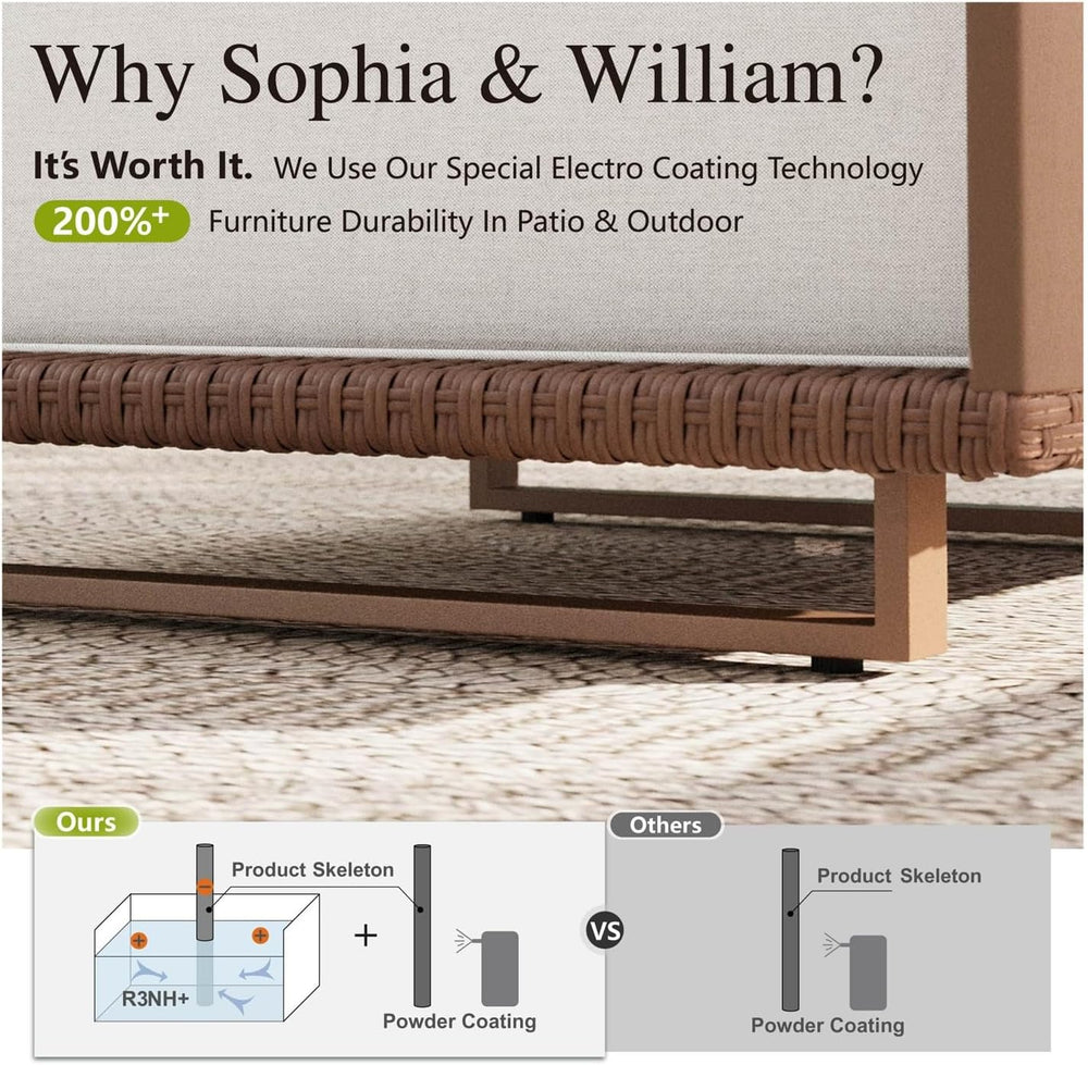 Sophia & William HDPE Patio Furniture Set, 2 Pieces Beige