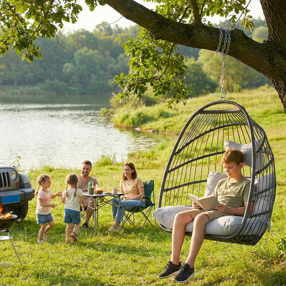 BULEXYARD Outdoor Swing Egg Chair no Stand, Patio Hanging Egg Chair