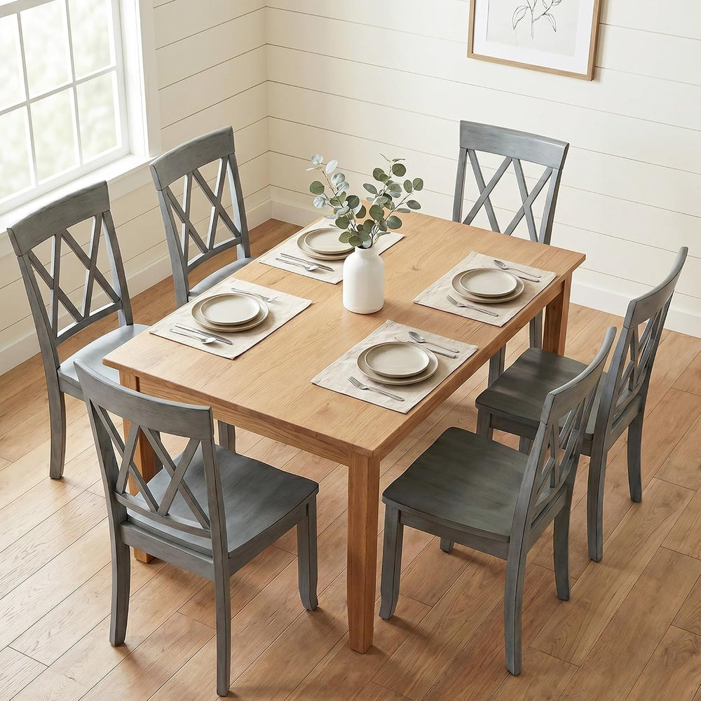 DUHOME Wood Dining Chairs Set of 4,Cross Back Solid Wood Kitchen Chairs