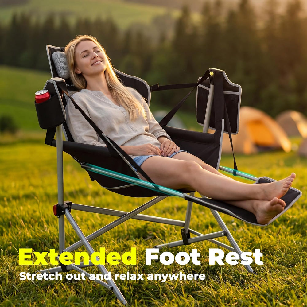 Hammock Camping Chair with Footrest, Heavy Duty Swinging Chair 500LB