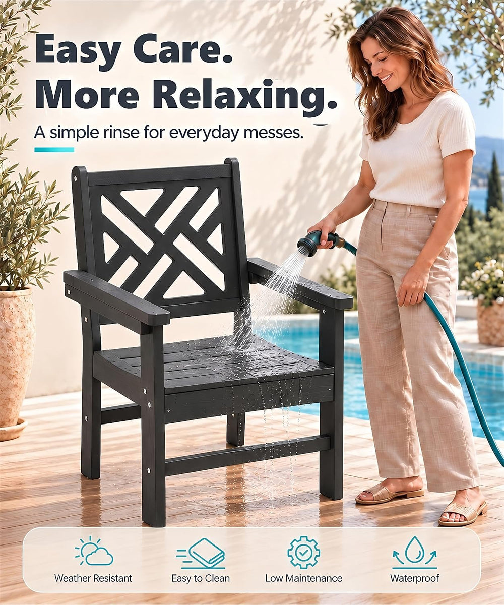 12 Piece HDPE Outdoor Dining Set for 10, Patio HDPE Furniture Set with 2 Tabl...