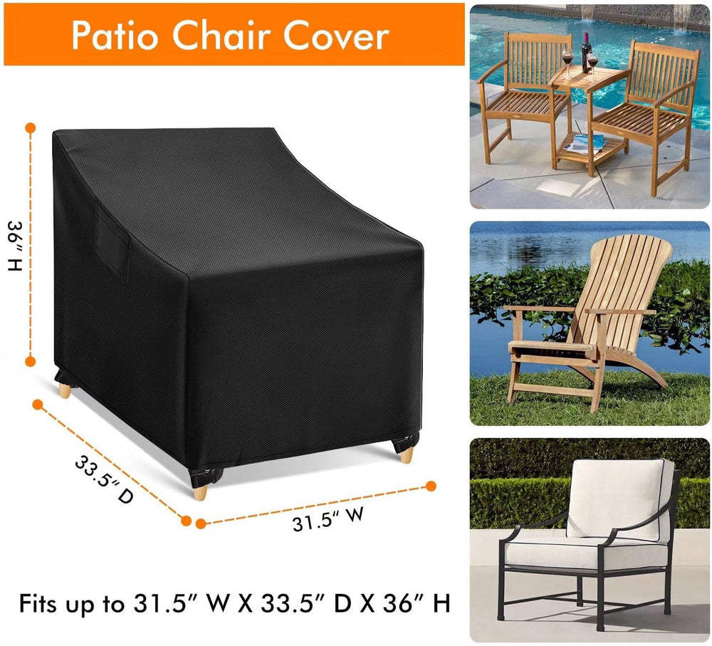 WLEAFJ Patio Swivel Chair Covers Waterproof, Black Outdoor Rocking Chair Cove...