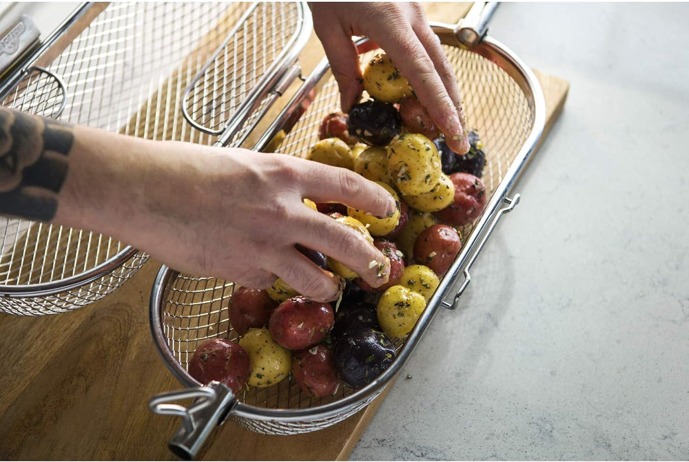 Napoleon Rotisserie Grill Basket - Stainless Steel, Fits Standard Spit Rods, ...