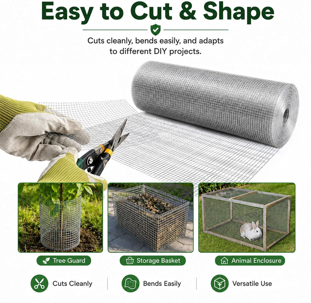 Hardware Cloth 1/2 in. x 4 ft. x 100 ft. 19-Gauge | Wire Mesh Roll, Chicken W...