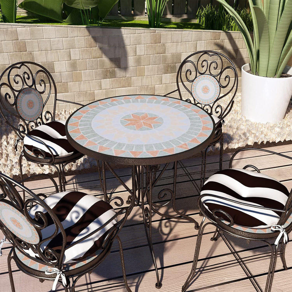 LVTXIII Outdoor Bistro Chair Cushions, 15"x15"x4" Round Patio ...
