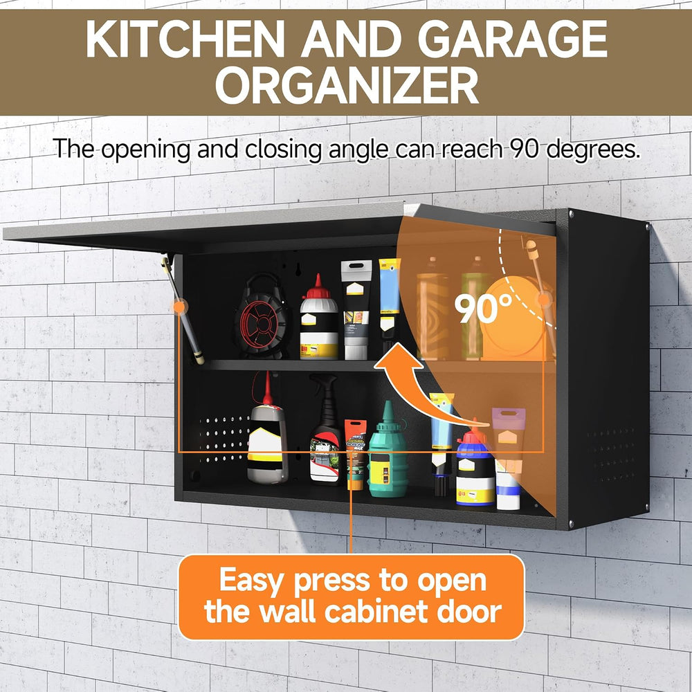 Coolsun Garage Wall Cabinet with Up-Flip Door, 19.7" H Metal Wall Cabinet