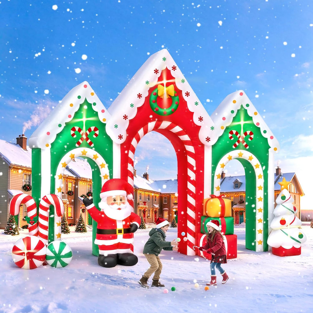 Kalolary 14FT Long Christmas Inflatable Archway Outdoor Decorations