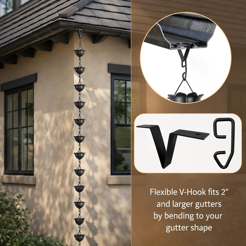 Gardzen Aluminum Rain Chain for Gutter
