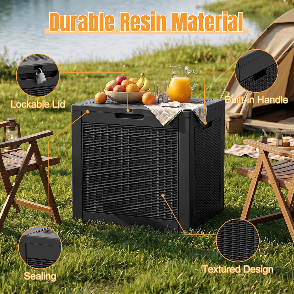 Outdoor Storage Box,42 Gallon Waterproof Resin Patio Deck Box