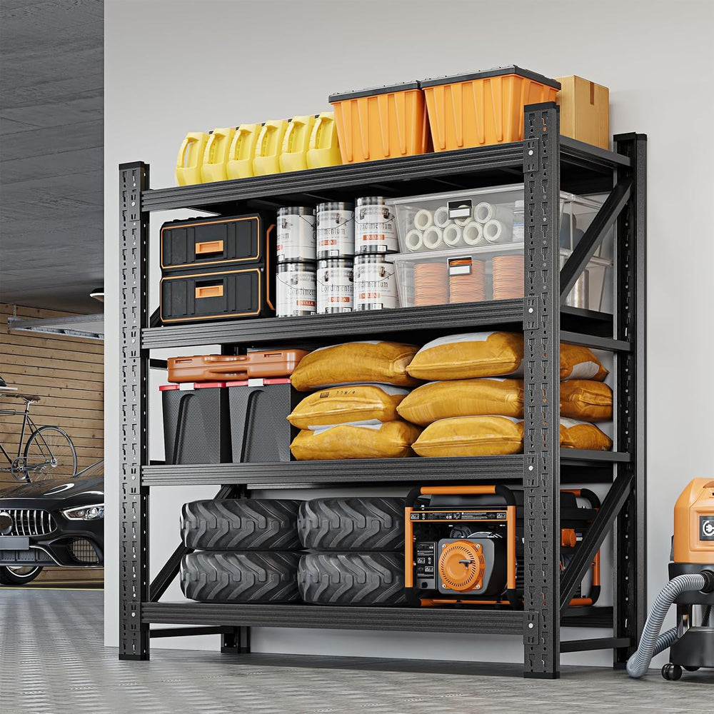 Yizosh 40" W Garage Shelving,4-Tier Heavy Duty Garage Storage,Utility Sh...