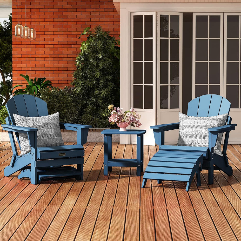 SERWALL Folding Adirondack Chair Footrest Set of 2, Adirondack Ottomans Foots...
