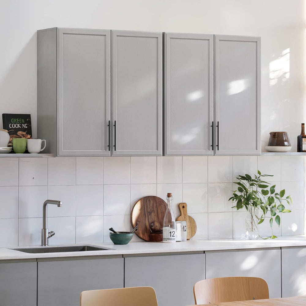 30"W Large Grey Wall cabinet for Laundry Room with Adjustable Shelf