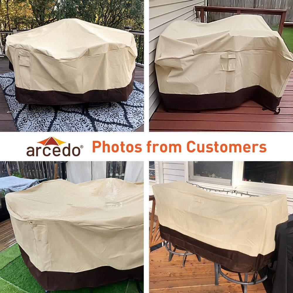 Patio Furniture Set Cover, 88''L x 62''W x 28''H, Bei...