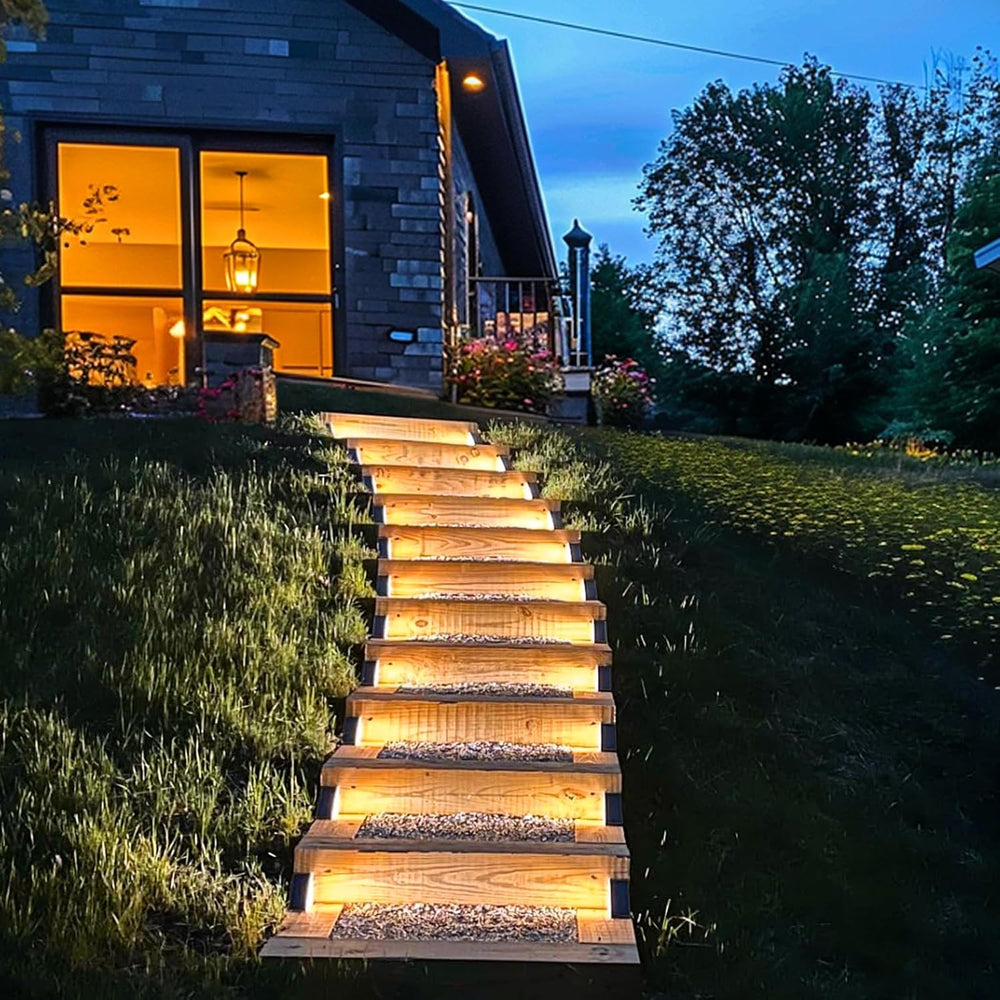 JOFIOS Solar Step Lights for Outside, 12pack Solar Stair Lights Outdoor Water...