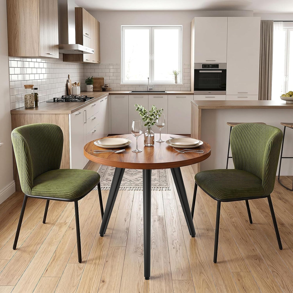 31.5" Round Dining Table Set for 2, Small Kitchen Table and Chairs Set