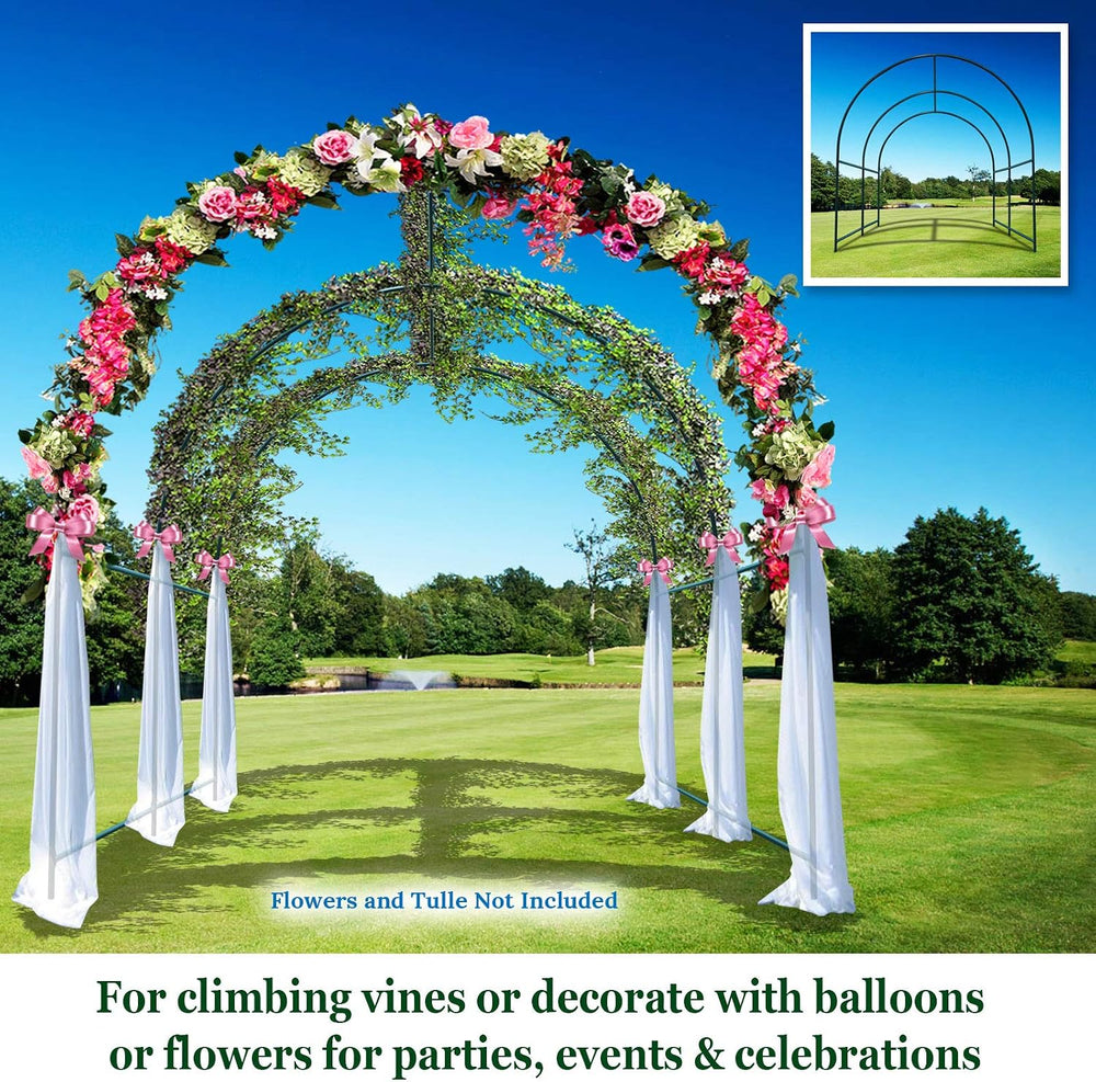 Multi-Size Large Garden Support Arch Frame Climbing Plant Arch Arbor for Flow...
