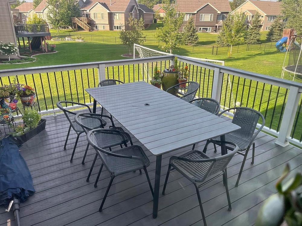 95" Patio Outdoor Dining Table for 8-10, Weather-Resistant Aluminum Fram...