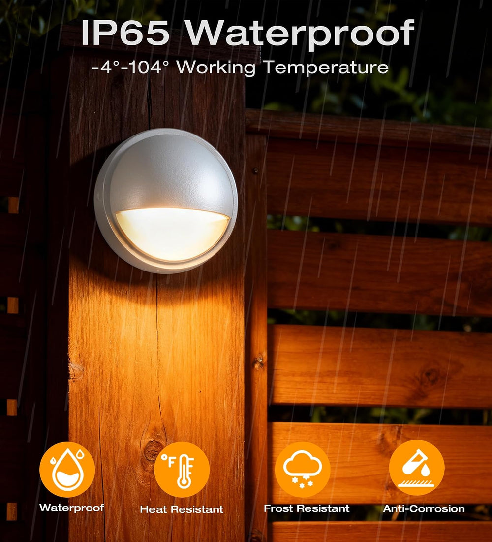 CLOUDY BAY [12 Pack] 3CCT Low Voltage LED Deck Lights Outdoor,2700K/3500K/500...