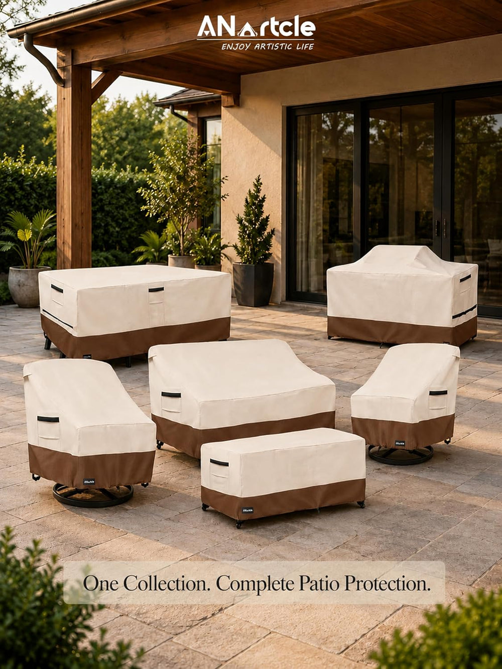 ANartcle 3-Seater Patio Sofa Cover,79W x 37D x 35H Inches Outdoor Couch Cover...