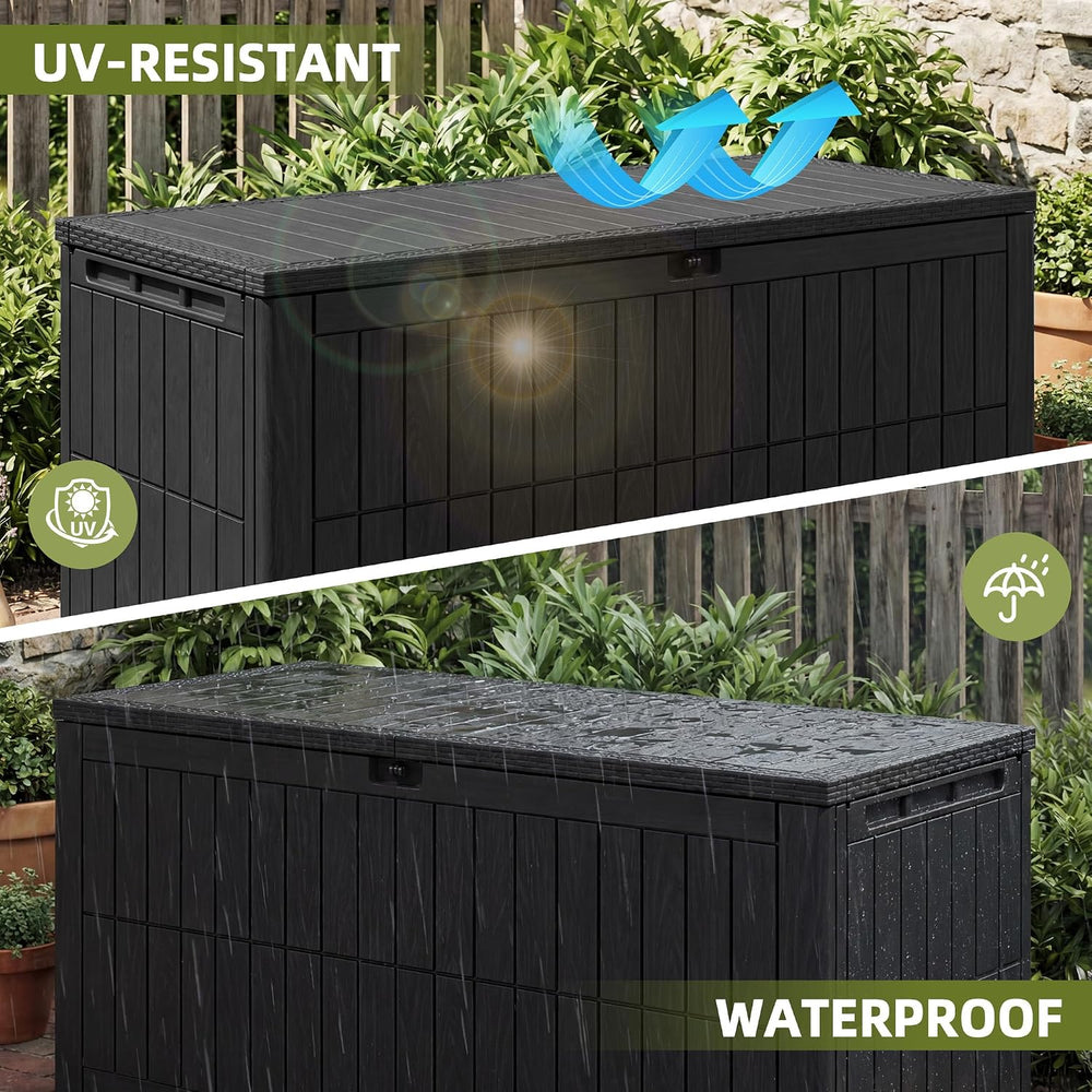 UDPATIO 220 Gallon Deck Box, Waterproof Resin Outdoor Storage Box for Patio