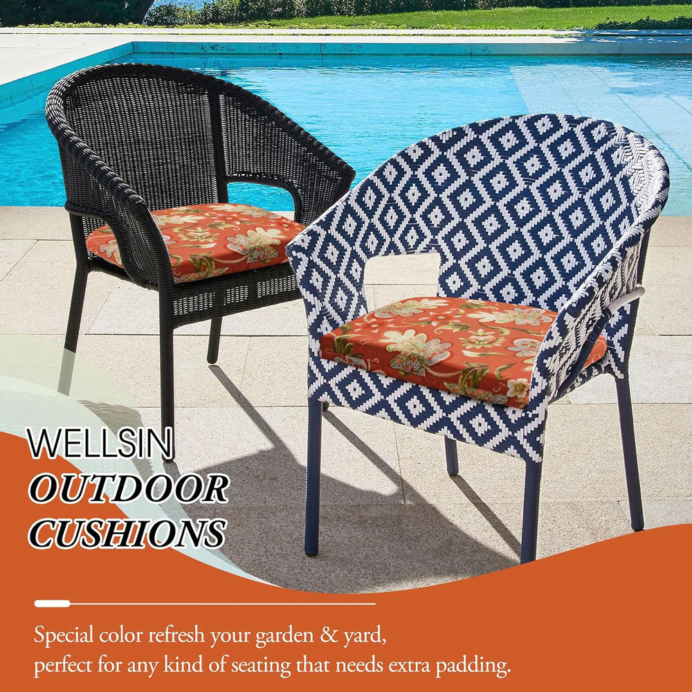 Wellsin Outdoor Chair Cushions for Patio Furniture - Patio Chair Cushions Set...
