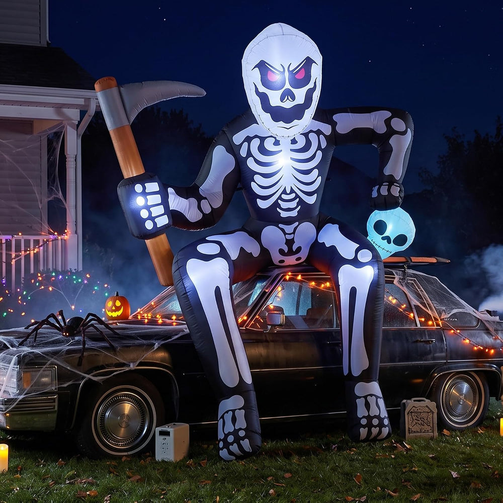 8.5FT Inflatables Skeleton Halloween Decor Outdoor for Rooftop