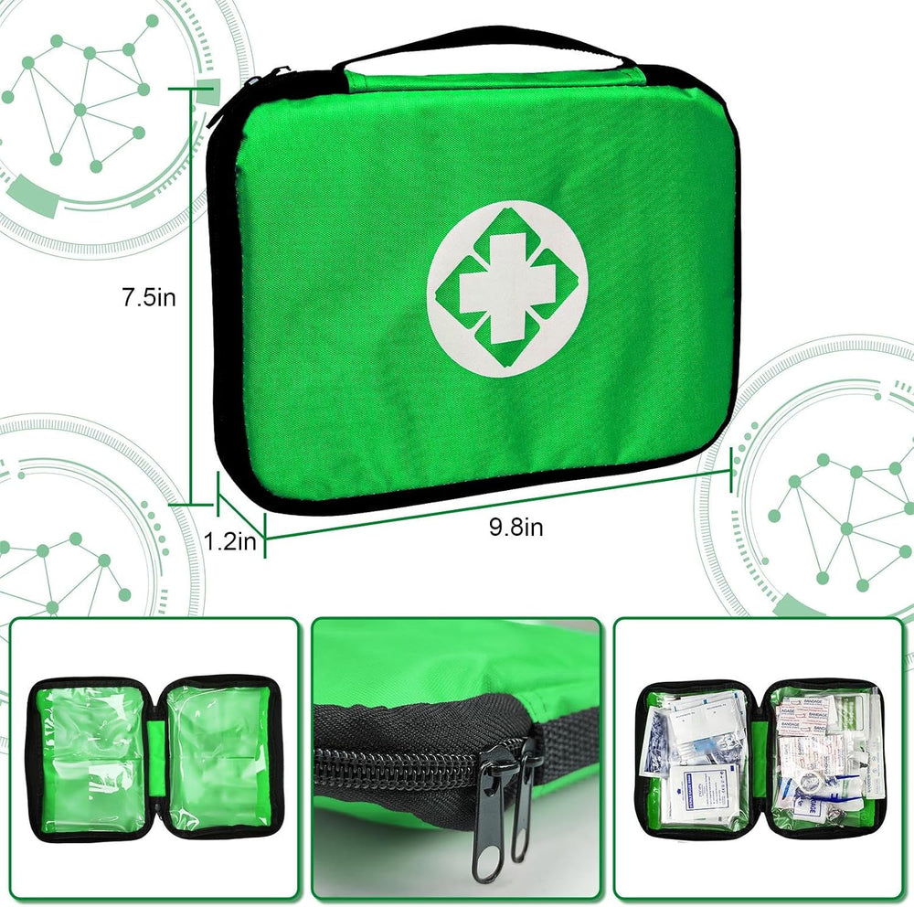 First Aid Kit 300PCS Car Home Camping Essentials Green 1st Aid