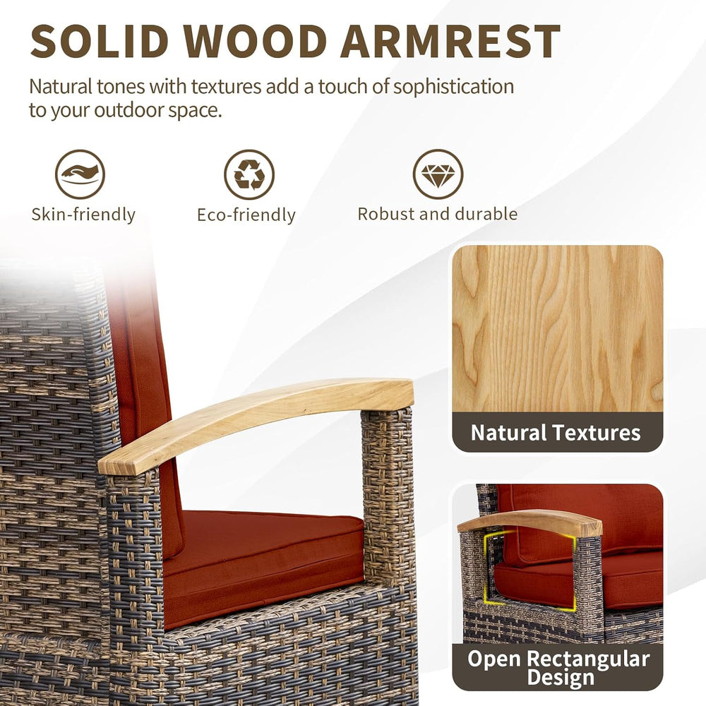 MEISSALIVVE 8 Pieces Outdoor Patio Furniture Sets, Wicker Patio Conversation ...