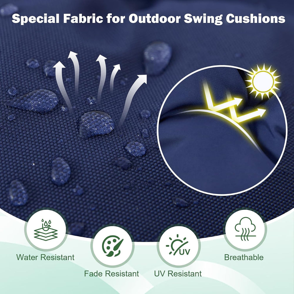 Porch Swing Cushions, 60x40 Inch Outdoor Bench Cushion, Waterproof Swing Cush...