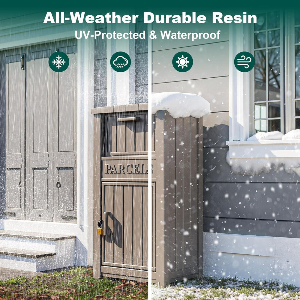 Package Delivery Box for Outside, Large Parcel Drop Box with Lockable Secure,...