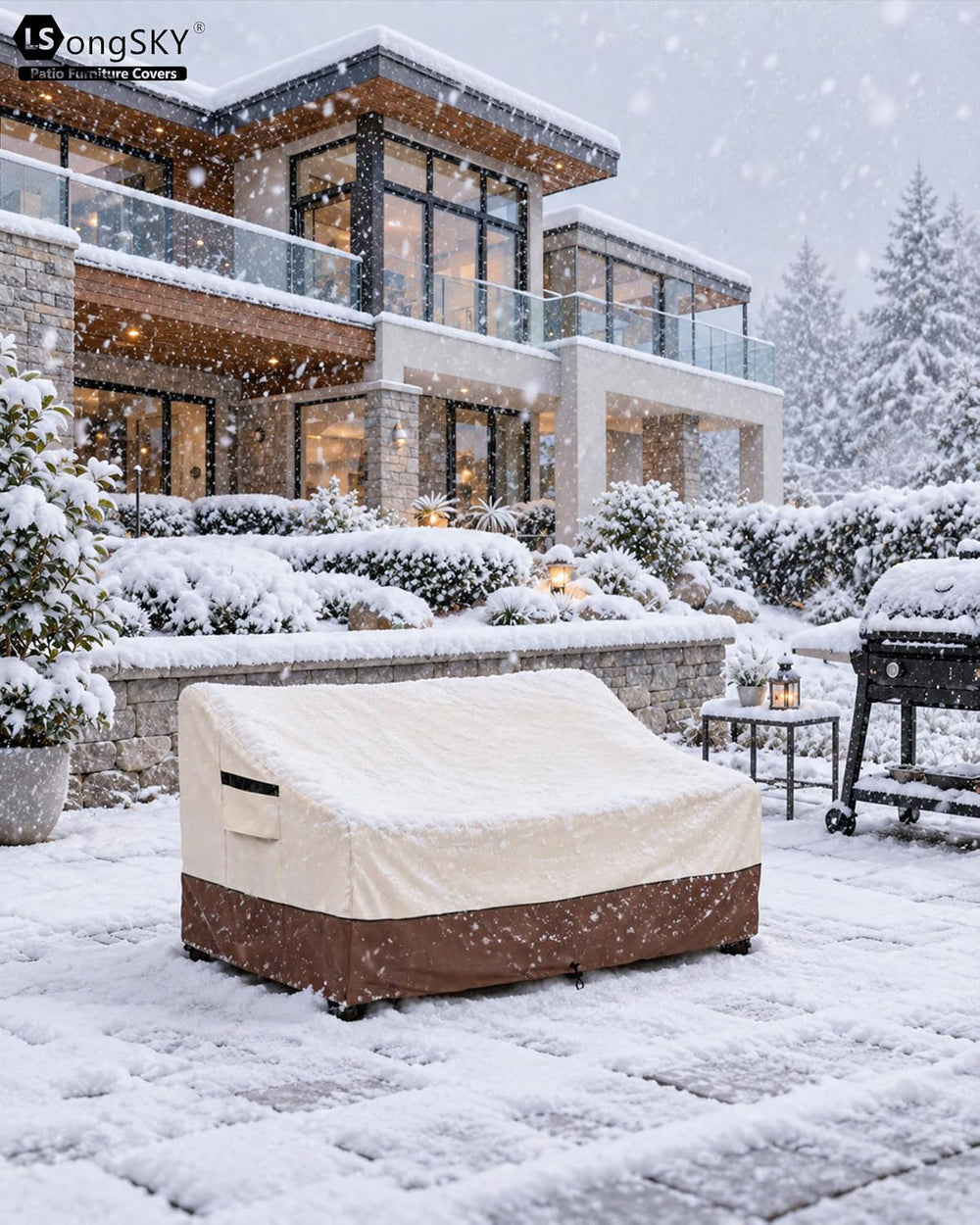 Patio 3-Seater Sofa Cover,Outdoor Couch Cover Fits up to 79W x 37D x 35H Inch...