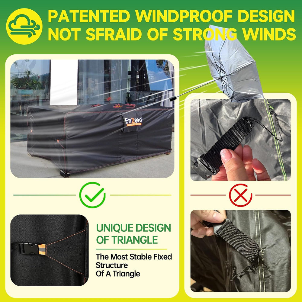 Enzeno Patio Furniture Cover Outdoor Waterproof 110"L x 81"W x 42&q...