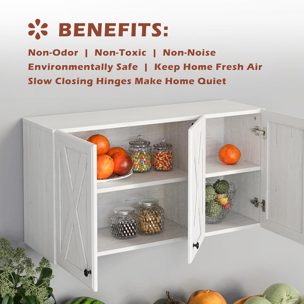 Wall Cabinet, Bathroom Wall Cabinet,Farmhouse Wall Mounted Cabinets for Kitch...
