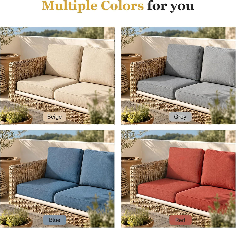Outdoor Chair Cushion Set of 3, 24x24 Deep Seat Patio Cushions for Outdoor Fu...