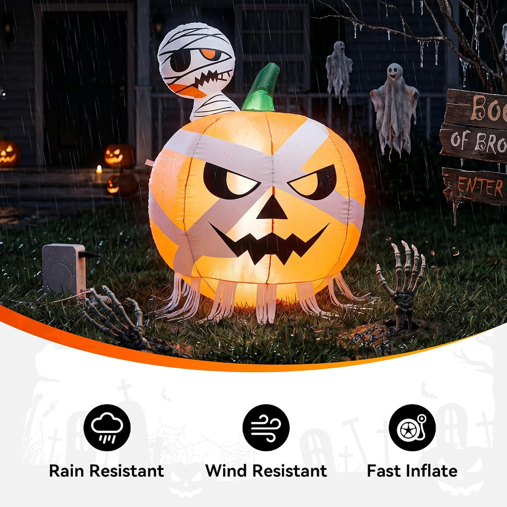 Halloween Pumpkin Inflatables 4FT Outdoor Yard Decor