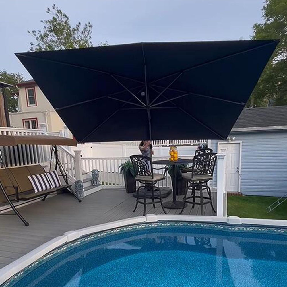 PURPLE LEAF Patio Cantilever Umbrella 10' x 13' Large Space for Pool ...
