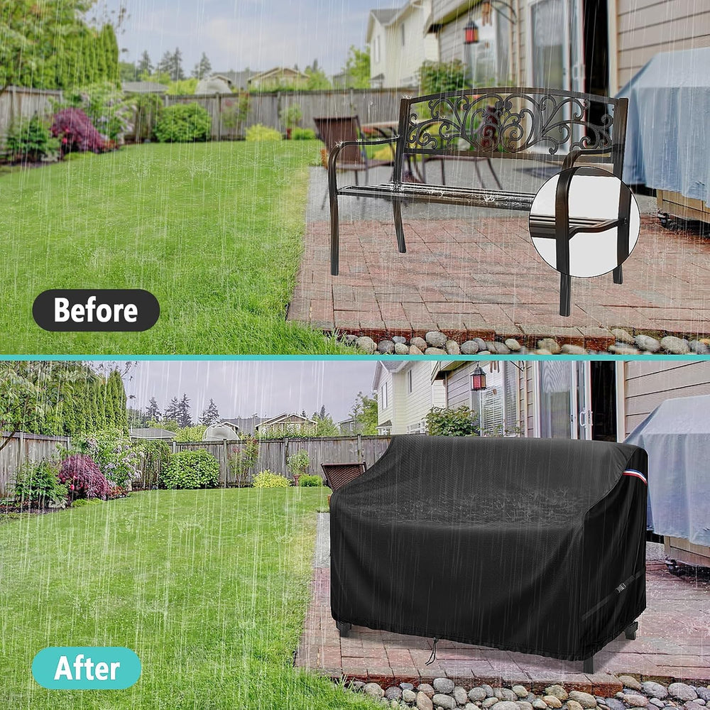 53" Outdoor Garden Bench Cover, Waterproof 2-Seater Loveseat Cover