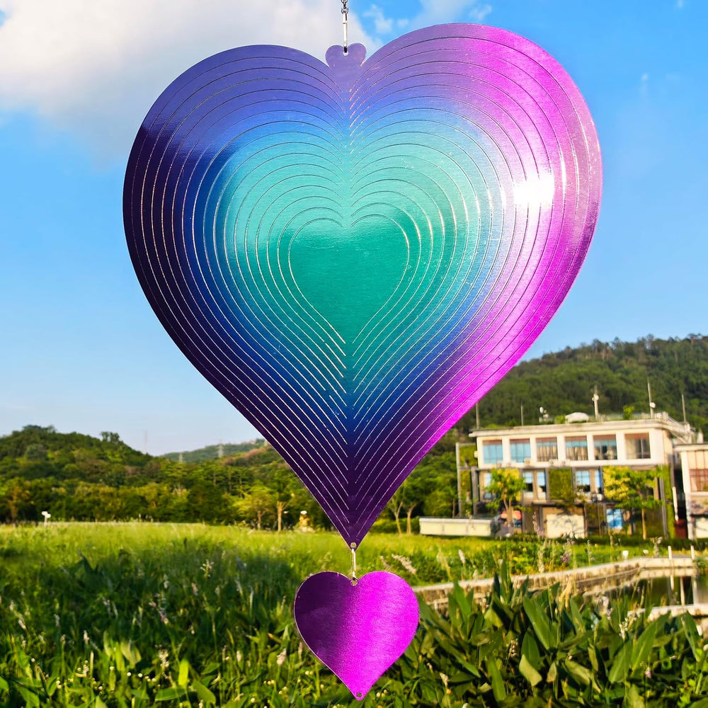 DJUAN 15in Large Heart Wind Spinner Garden Decor,Gifts for Women,Mom and Gran...