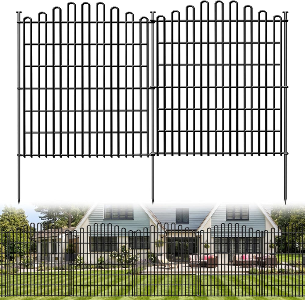 10 Panels No Dig Decorative Garden Fence, Dog Fence Outdoor for Yard