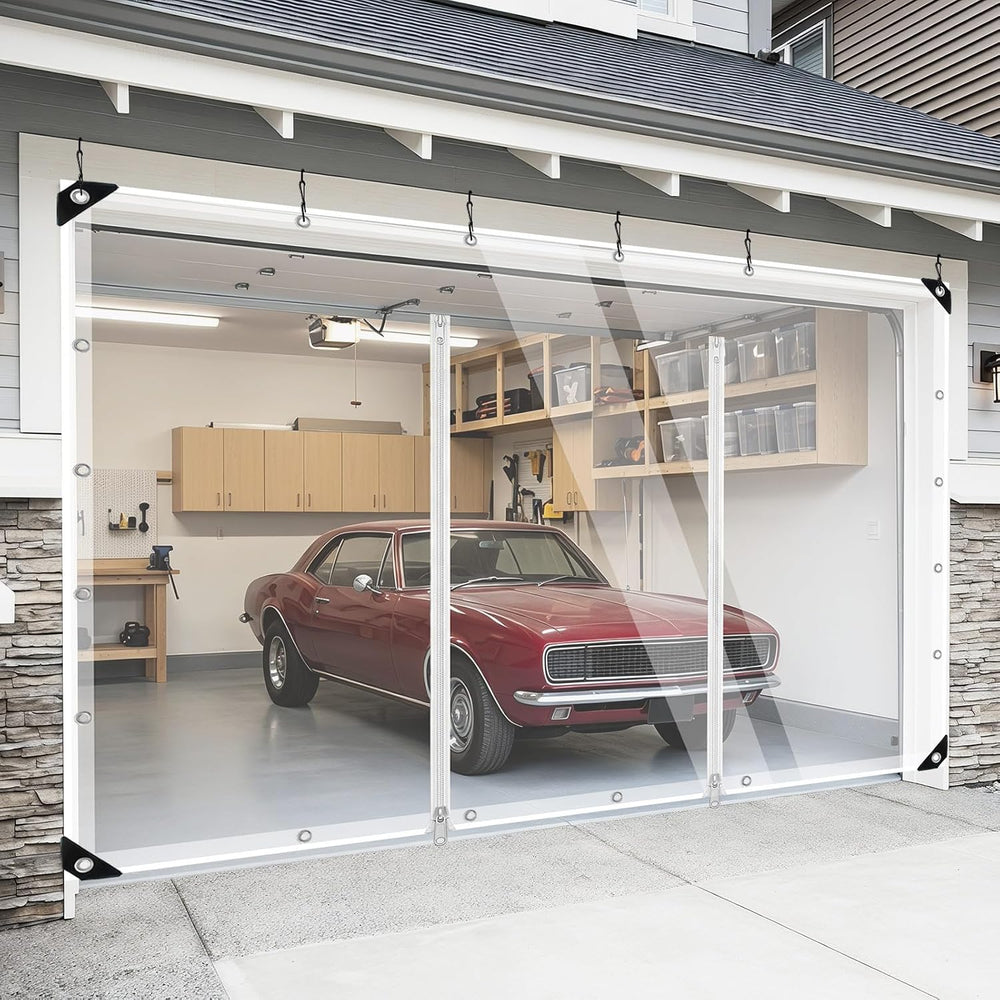 Clear Outdoor Curtains Patio Double Zippers Door Enclosure 95" W x 197&q...