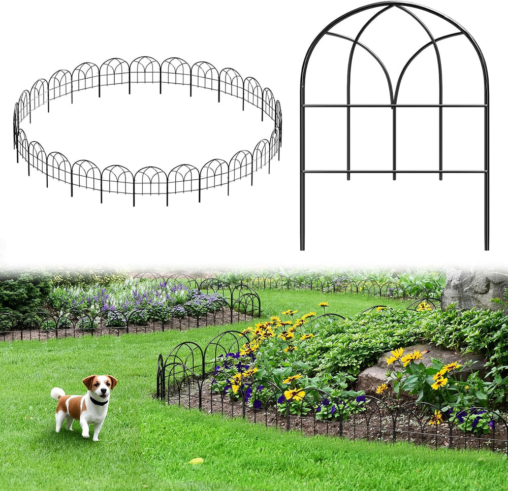 Decorative Garden Fence, 27.3 ft No Dig Flower Bed Border, 26 Pack