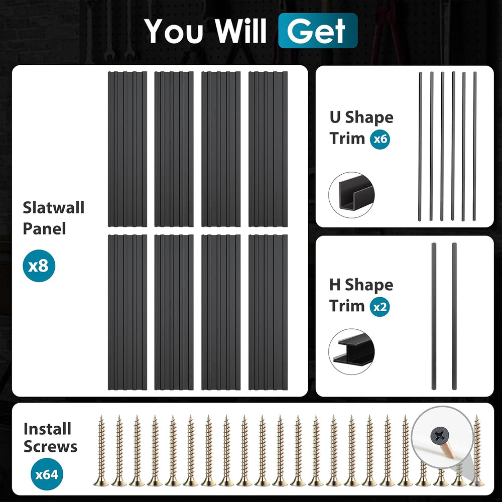 Slat Wall Paneling 4x8 Ft, Slatwall Garage Organizer Storage System